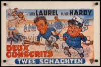 4b305 FLYING DEUCES Belgian R60s great wacky artwork of Stan Laurel & Oliver Hardy!