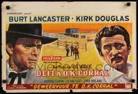 4b309 GUNFIGHT AT THE O.K. CORRAL Belgian '57 different art of Burt Lancaster & Kirk Douglas!