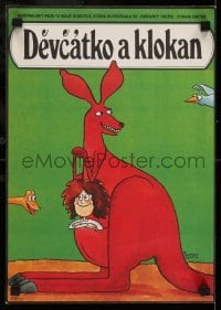 4b210 DOT & THE KANGAROO Czech 12x17 '79 Yoram Gross, cute Hlavaty art of cartoon characters!
