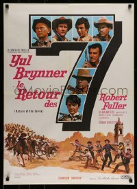 4b891 RETURN OF THE SEVEN French 23x32 '67 Yul Brynner reprises his role as master gunfighter!
