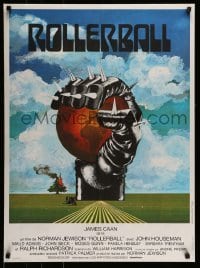 4b894 ROLLERBALL French 23x31 '75 cool completely different artwork by Jouineau Bourduge!