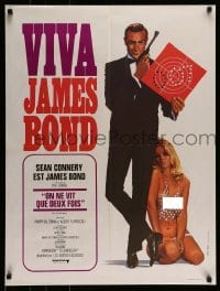 4b932 YOU ONLY LIVE TWICE French 24x32 R70 art of Sean Connery as James Bond & sexy girl!