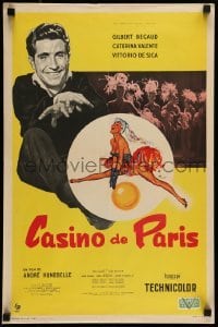 4b943 CASINO DE PARIS French 16x24 '57 Gilbert Becaud, Caterina Valente, art of dancing girl!