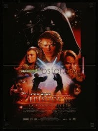 4b986 REVENGE OF THE SITH French 16x22 '05 Star Wars Episode III, cool montage art by Drew Struzan