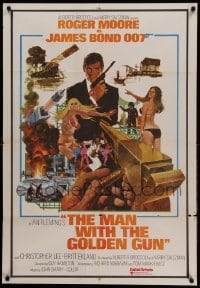 4b034 MAN WITH THE GOLDEN GUN Indian '74 Roger Moore as James Bond by Robert McGinnis
