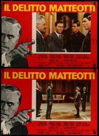 4b191 IL DELITTO MATTEOTTI set of 5 Italian 18x26 pbustas '73 Mario Adorf as Benito Mussolini, Nero
