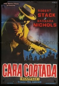4b433 SCARFACE MOB Spanish '60 Barbara Nichols, cool art of Robert Stack as Eliot Ness!