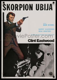 4b252 DIRTY HARRY Yugoslavian 19x27 '71 Clint Eastwood pointing magnum, Don Siegel classic!