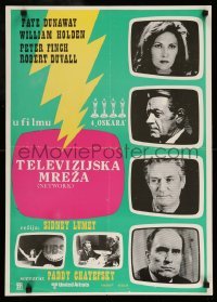 4b265 NETWORK Yugoslavian 20x28 '76 written by Paddy Cheyefsky, William Holden, Sidney Lumet!