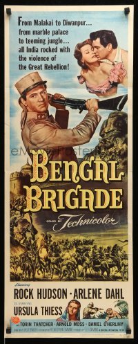 4c338 BENGAL BRIGADE insert '54 Rock Hudson & Arlene Dahl romancing and fighting in India!