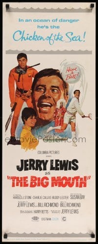 4c345 BIG MOUTH insert '67 Jerry Lewis is the Chicken of the Sea, hilarious D.K. spy spoof art!