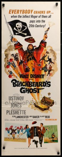 4c347 BLACKBEARD'S GHOST insert '68 Walt Disney, artwork of wacky invisible pirate Peter Ustinov!