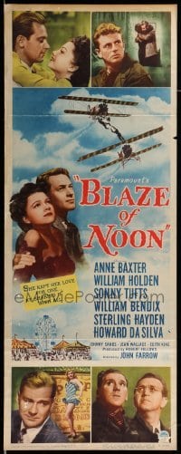 4c349 BLAZE OF NOON insert '47 circus stunt pilot William Holden & sexy Anne Baxter!