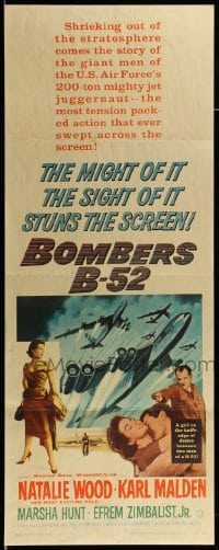 4c361 BOMBERS B-52 insert '57 sexy Natalie Wood & Karl Malden, cool art of military planes!