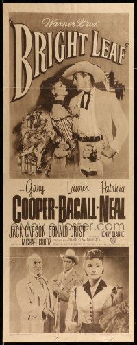 4c382 BRIGHT LEAF insert R57 great romantic close up of Gary Cooper & sexy Lauren Bacall!