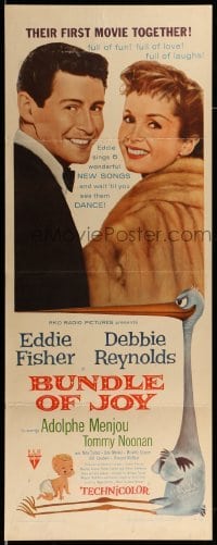 4c391 BUNDLE OF JOY insert '57 Debbie Reynolds, Eddie Fisher, Adolphe Menjou, Tommy Noonan!