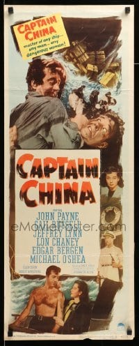 4c400 CAPTAIN CHINA insert '50 John Payne, Gail Russell, it takes a man to master a woman!