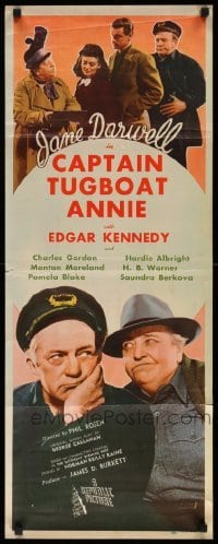 4c401 CAPTAIN TUGBOAT ANNIE insert '45 great artwork of Jane Darwell & Edgar Kennedy!