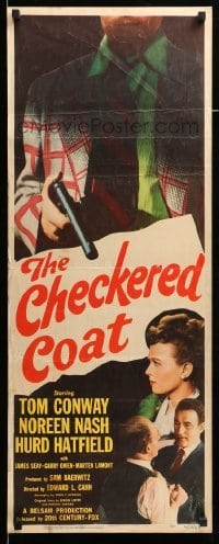 4c408 CHECKERED COAT insert '48 Tom Conway, Noreen Nash, cool crime image!