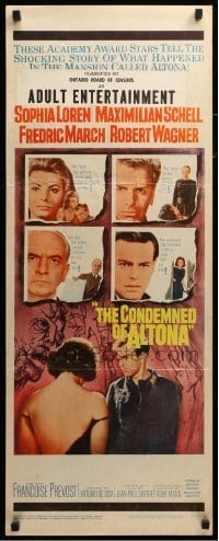 4c415 CONDEMNED OF ALTONA insert '63 Sophia Loren, Maximilian Schell, Fredric March, Robert Wagner