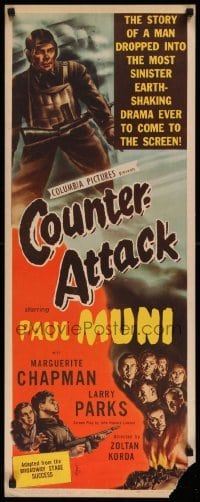 4c420 COUNTER-ATTACK insert '45 Paul Muni & Marguerite Chapman fight the Nazis in World War II!