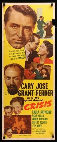 4c421 CRISIS insert '50 great huge headshot art of Cary Grant, plus Paula Raymond & Jose Ferrer!