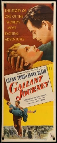 4c474 GALLANT JOURNEY insert '46 Glenn Ford & sexy Janet Blair, directed by William Wellman