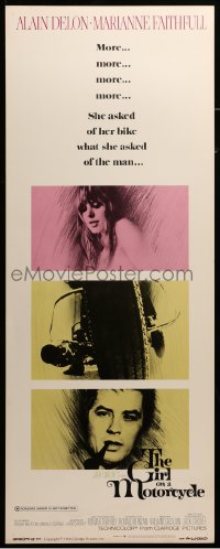 4c485 GIRL ON A MOTORCYCLE insert '68 sexy biker Marianne Faithfull is Naked Under Leather!