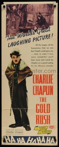 4c491 GOLD RUSH insert R42 Charlie Chaplin classic, the world's great laughing picture!