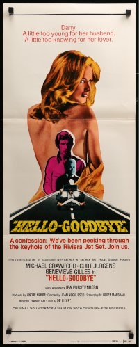 4c516 HELLO-GOODBYE int'l insert '70 Michael Crawford has been peeping at sexy Genevieve Gilles!