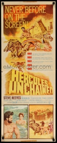 4c519 HERCULES UNCHAINED insert '60 Ercole e la regina di Lidia, world's mightiest Steve Reeves!