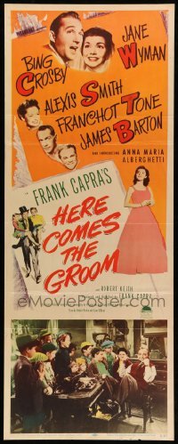4c520 HERE COMES THE GROOM insert '51 Bing Crosby, Jane Wyman, Alexis Smith, Frank Capra