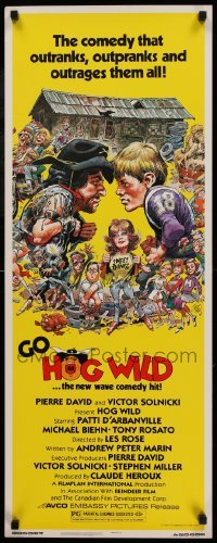 4c525 HOG WILD insert '80 the comedy that outpranks and outrages them all, wacky Jack Davis art!