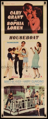 4c533 HOUSEBOAT insert '58 romantic close up of Cary Grant & Sophia Loren!