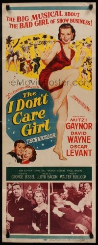 4c536 I DON'T CARE GIRL insert '52 great full-length art of sexy showgirl Mitzi Gaynor!