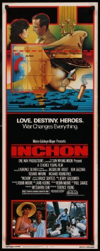 4c543 INCHON insert '82 Laurence Olivier, Jacqueline Bisset, Dan Long military art!