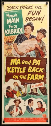 4c602 MA & PA KETTLE BACK ON THE FARM insert '51 Marjorie Main & Percy Kilbride find uranium!