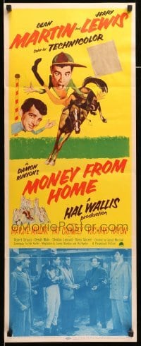 4c634 MONEY FROM HOME 3D insert '54 cool images, Dean Martin with wacky horse jockey Jerry Lewis!