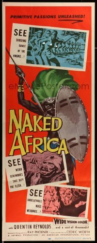4c647 NAKED AFRICA insert '57 AIP shockumentary, primitive passions unleashed!