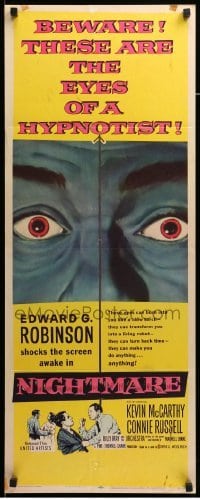 4c661 NIGHTMARE insert '56 Edward G. Robinson, from the Cornel Woolrich novel!