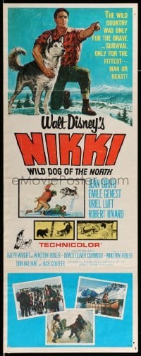 4c662 NIKKI insert '61 Walt Disney, James Oliver Curwood, cool art of man & his dog!