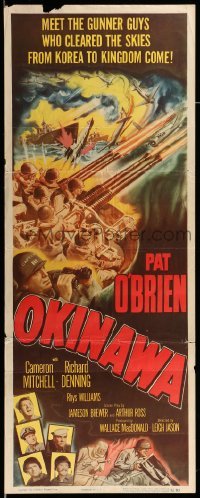 4c673 OKINAWA insert '52 Pat O'Brien in World War II Japan, cool military battle art!