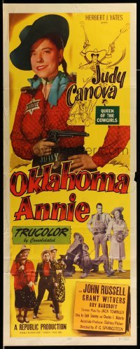 4c674 OKLAHOMA ANNIE insert '51 full-length artwork of Judy Canova, Queen of the Cowgirls!