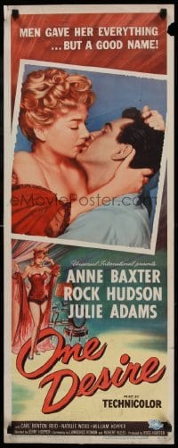 4c691 ONE DESIRE insert '55 art of sexy Anne Baxter kissing Rock Hudson!