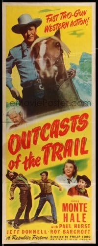 4c706 OUTCASTS OF THE TRAIL insert '49 great images of cowboy Monte Hale in western action!