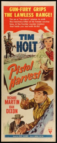 4c721 PISTOL HARVEST insert '51 Tim Holt, Richard Martin & pretty Joan Dixon in western action!