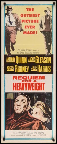 4c747 REQUIEM FOR A HEAVYWEIGHT insert '62 Anthony Quinn, Jackie Gleason, Mickey Rooney, boxing!