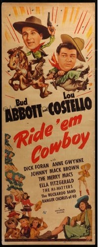 4c758 RIDE 'EM COWBOY insert '42 cowboys of Bud Abbott & Lou Costello with sexy girls!