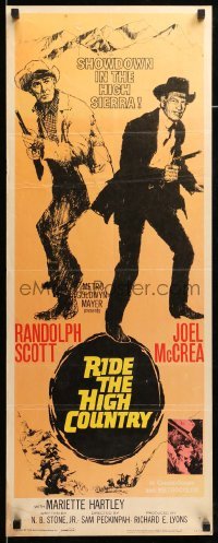 4c760 RIDE THE HIGH COUNTRY insert '62 Randolph Scott & Joel McCrea, showdown in the High Sierra!