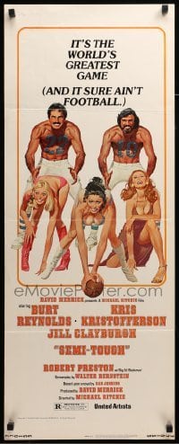 4c787 SEMI-TOUGH insert '77 Burt Reynolds, Kristofferson, sexy girls & football art by McGinnis!